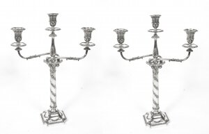 Antique Pair Victorian 3Light Candelabra H Woodward C1880 | Ref. no. 08029 a | Regent Antiques